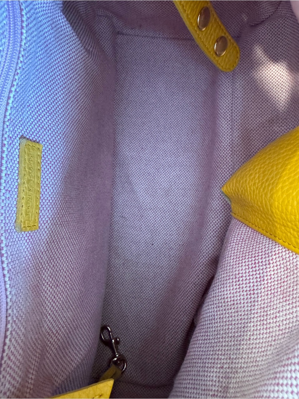 Dooney & Bourke Belvedere Yellow Pebbled Leather Satchel Handbag - Picture 9 of 13